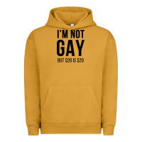 Pigment Peanut Butter i'm not gay but $20 is $20 (white) Urban Hoodie - linhVisuals