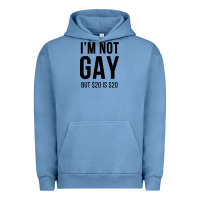 Pigment Pebble Blue i'm not gay but $20 is $20 (white) Urban Hoodie - linhVisuals