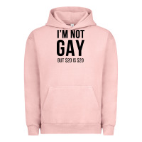Pigment Salmon i'm not gay but $20 is $20 (white) Urban Hoodie - linhVisuals