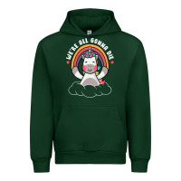 Forest Green we're all gonna die funny cute unicorn Urban Hoodie - linhVisuals