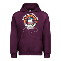 Mauve Wine we're all gonna die funny cute unicorn Urban Hoodie - linhVisuals