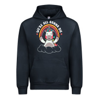Navy we're all gonna die funny cute unicorn Urban Hoodie - linhVisuals