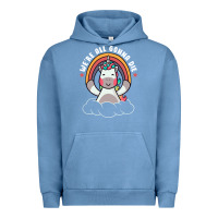 Pigment Pebble Blue we're all gonna die funny cute unicorn Urban Hoodie - linhVisuals