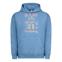 Pigment Pebble Blue it's my daughter's 21st birthday happy to her mommy daddy t shirt Urban Hoodie - linhVisuals