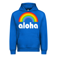Cobalt Aloha Rainbow Hawaii 808 Island Hawaiian Urban Hoodie - linhVisuals