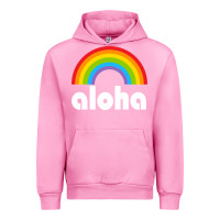 Fuchsia Pink Aloha Rainbow Hawaii 808 Island Hawaiian Urban Hoodie - linhVisuals