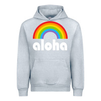 Heather Grey Aloha Rainbow Hawaii 808 Island Hawaiian Urban Hoodie - linhVisuals