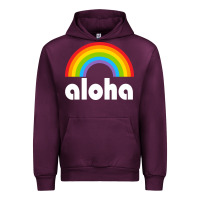 Mauve Wine Aloha Rainbow Hawaii 808 Island Hawaiian Urban Hoodie - linhVisuals