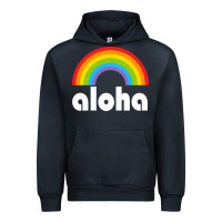 Navy Aloha Rainbow Hawaii 808 Island Hawaiian Urban Hoodie - linhVisuals