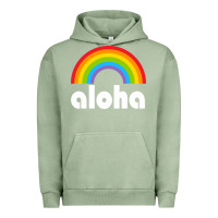 Pigment Oil Green Aloha Rainbow Hawaii 808 Island Hawaiian Urban Hoodie - linhVisuals