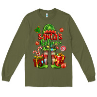 Army Green santa s helper Long Sleeve Tee - FaDigitalArtStudio