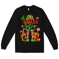 Black santa s helper Long Sleeve Tee - FaDigitalArtStudio