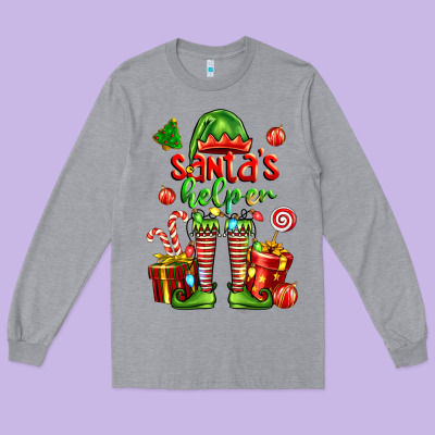 Santa S Helper Long Sleeve Tee Designed By Fadigitalartstudio
