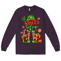 Plum santa s helper Long Sleeve Tee - FaDigitalArtStudio