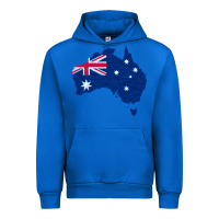 Cobalt Australia Map Flag Drawing Line Art Urban Hoodie - linhVisuals