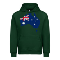 Forest Green Australia Map Flag Drawing Line Art Urban Hoodie - linhVisuals