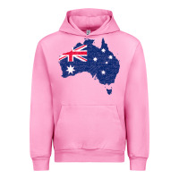 Fuchsia Pink Australia Map Flag Drawing Line Art Urban Hoodie - linhVisuals