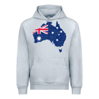 Heather Grey Australia Map Flag Drawing Line Art Urban Hoodie - linhVisuals