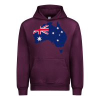 Mauve Wine Australia Map Flag Drawing Line Art Urban Hoodie - linhVisuals