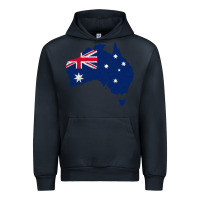 Navy Australia Map Flag Drawing Line Art Urban Hoodie - linhVisuals
