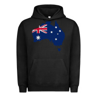 Pigment Black Australia Map Flag Drawing Line Art Urban Hoodie - linhVisuals
