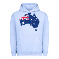 Pigment Grape Ice Australia Map Flag Drawing Line Art Urban Hoodie - linhVisuals