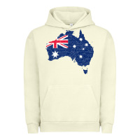 Pigment Pistachio Australia Map Flag Drawing Line Art Urban Hoodie - linhVisuals