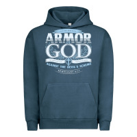 Pigment Midnight Navy armor of god bible verse scripture Urban Hoodie - linhVisuals