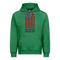 Emerald american flag one nation under god Urban Hoodie - linhVisuals