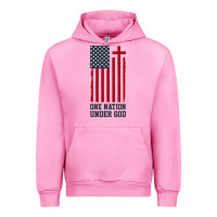 Fuchsia Pink american flag one nation under god Urban Hoodie - linhVisuals