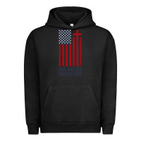 Pigment Black american flag one nation under god Urban Hoodie - linhVisuals