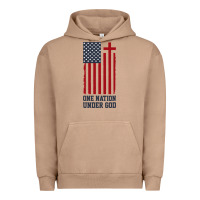 Pigment Burro american flag one nation under god Urban Hoodie - linhVisuals