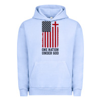 Pigment Grape Ice american flag one nation under god Urban Hoodie - linhVisuals