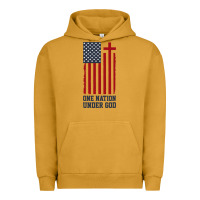 Pigment Peanut Butter american flag one nation under god Urban Hoodie - linhVisuals