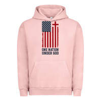 Pigment Salmon american flag one nation under god Urban Hoodie - linhVisuals