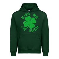 Forest Green kiss me im irish funny saint patrick day womens Urban Hoodie - linhVisuals
