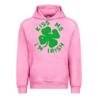 Fuchsia Pink kiss me im irish funny saint patrick day womens Urban Hoodie - linhVisuals