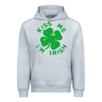 Heather Grey kiss me im irish funny saint patrick day womens Urban Hoodie - linhVisuals