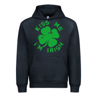 Navy kiss me im irish funny saint patrick day womens Urban Hoodie - linhVisuals