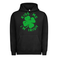Pigment Black kiss me im irish funny saint patrick day womens Urban Hoodie - linhVisuals