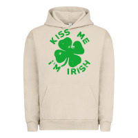 Pigment French Oak kiss me im irish funny saint patrick day womens Urban Hoodie - linhVisuals