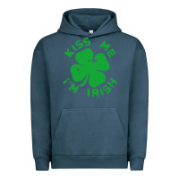 Pigment Midnight Navy kiss me im irish funny saint patrick day womens Urban Hoodie - linhVisuals
