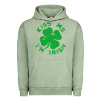 Pigment Oil Green kiss me im irish funny saint patrick day womens Urban Hoodie - linhVisuals