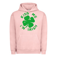 Pigment Salmon kiss me im irish funny saint patrick day womens Urban Hoodie - linhVisuals