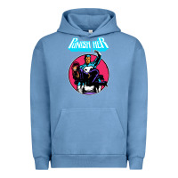 Pigment Pebble Blue superhero punish her Urban Hoodie - linhVisuals