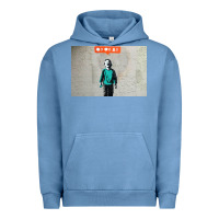 Pigment Pebble Blue banksy nobody likes me boy Urban Hoodie - linhVisuals