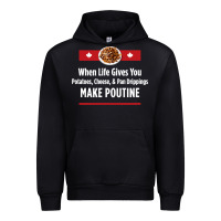 Black canada poutine quebec recipe french Urban Hoodie - linhVisuals