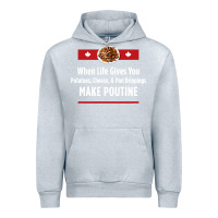 Heather Grey canada poutine quebec recipe french Urban Hoodie - linhVisuals