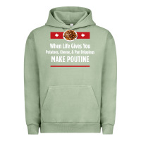 Pigment Oil Green canada poutine quebec recipe french Urban Hoodie - linhVisuals