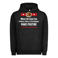 Pigment Black canada poutine quebec recipe french Urban Hoodie - linhVisuals